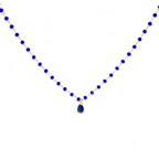 Safir Görünümlü Damla Kolye