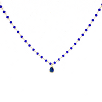 Simulated Sapphire Drop Necklace