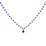Simulated Sapphire Drop Necklace