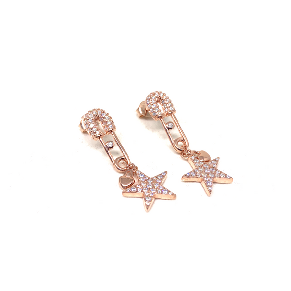 Star Safety Pin Earrings