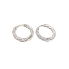 Micropaved Twisted Hoop Earrings