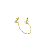 Chain Link Micropaved Star Earrings