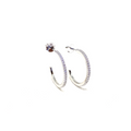 Classic Stone Thin Hoop Earrings