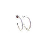Classic Stone Thin Hoop Earrings