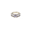 Baguette Micropaved Solitaire Ring