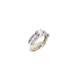Baguette Micropaved Solitaire Ring