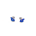 Triple Baguette Cut Simulated Sapphire Earrings