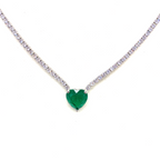 Paraiba Tourmaline Heart Tennis Necklace