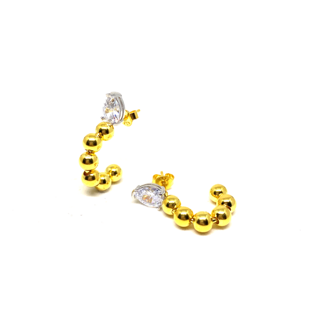 Damla Taşlı Toplu Halka Küpe