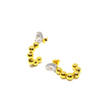 Drop Stone Bead Ball Hoop Earrings