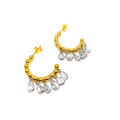 Dangling Drops Bead Ball Hoop Earrings
