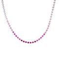 Gradient Heart Tennis Necklace