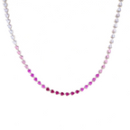 Gradient Heart Tennis Necklace