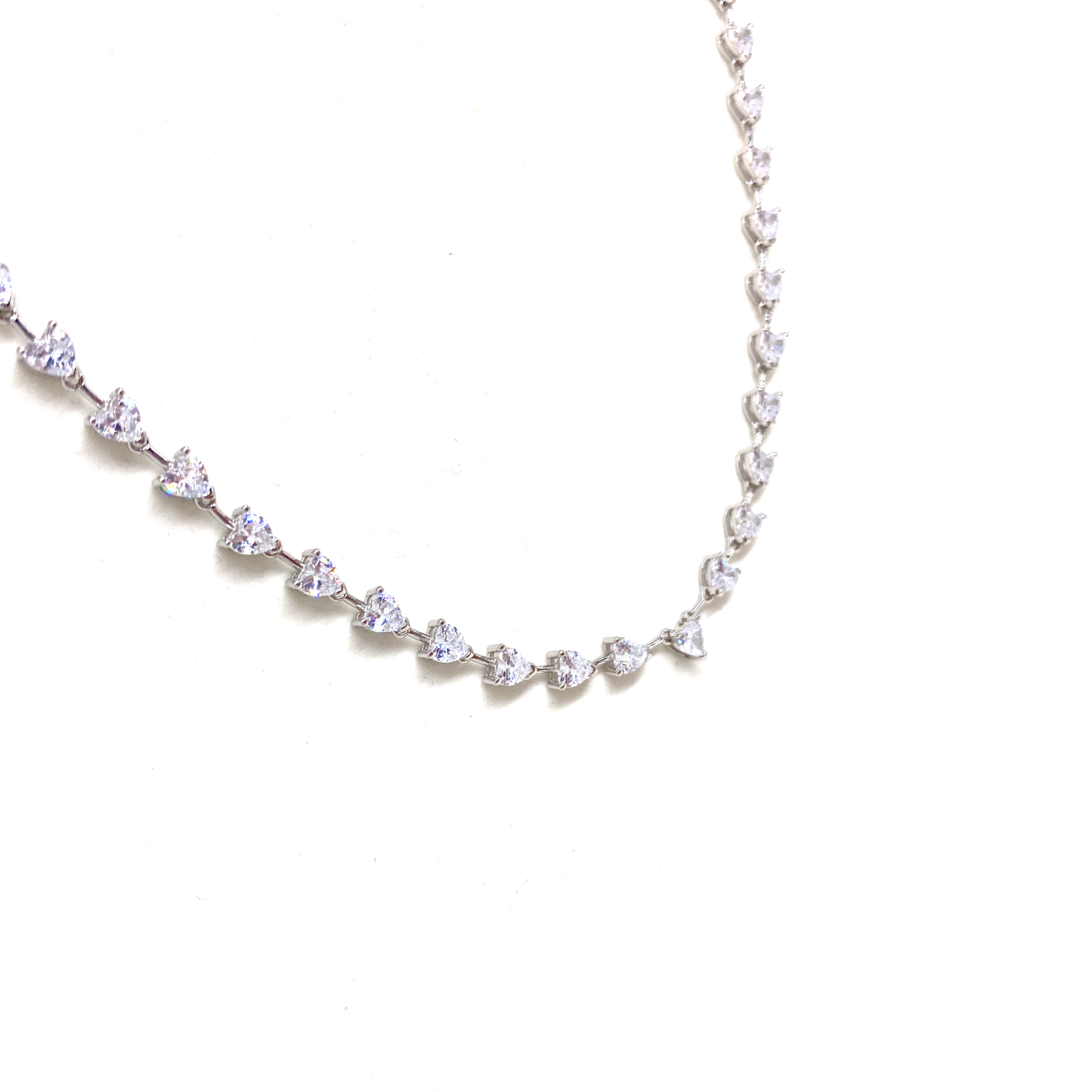Heart Chain Link Tennis Necklace