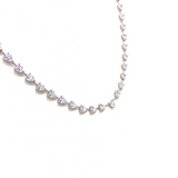 Heart Chain Link Tennis Necklace