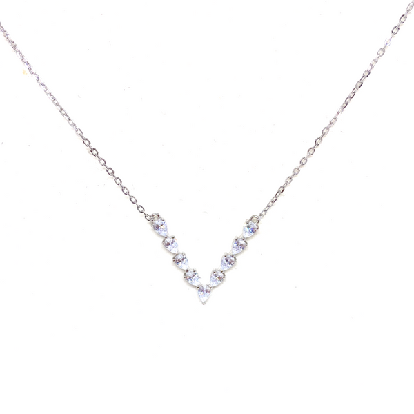 Drop Stone V-Shaped Necklace