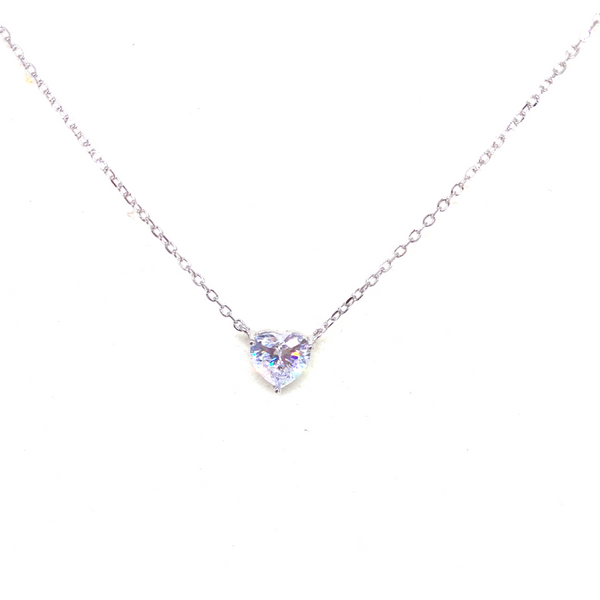 Heart Solitaire Necklace Large