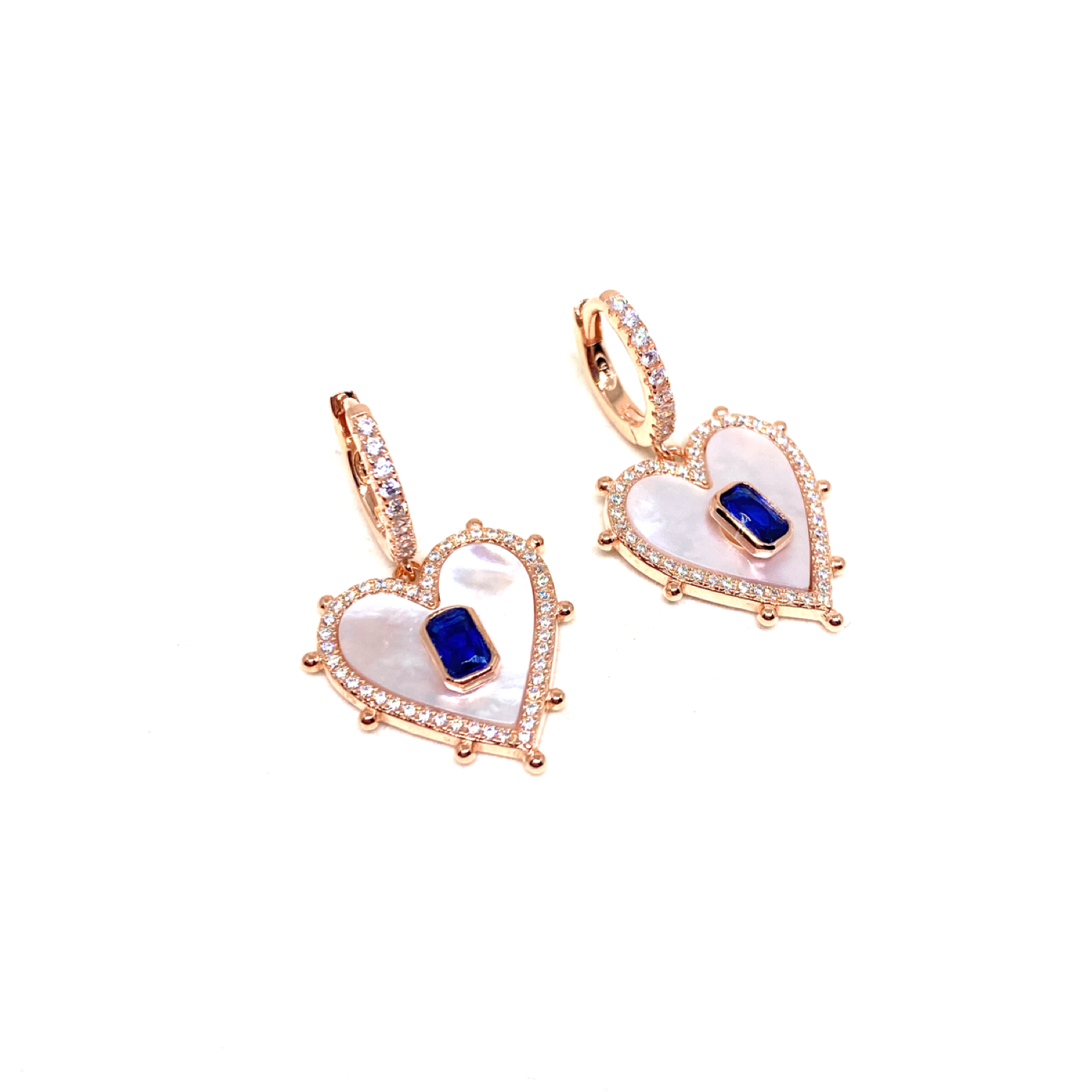 Mother of Pearl Heart Earrings