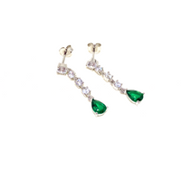 Emerald Effect Dangling Drop Earrings