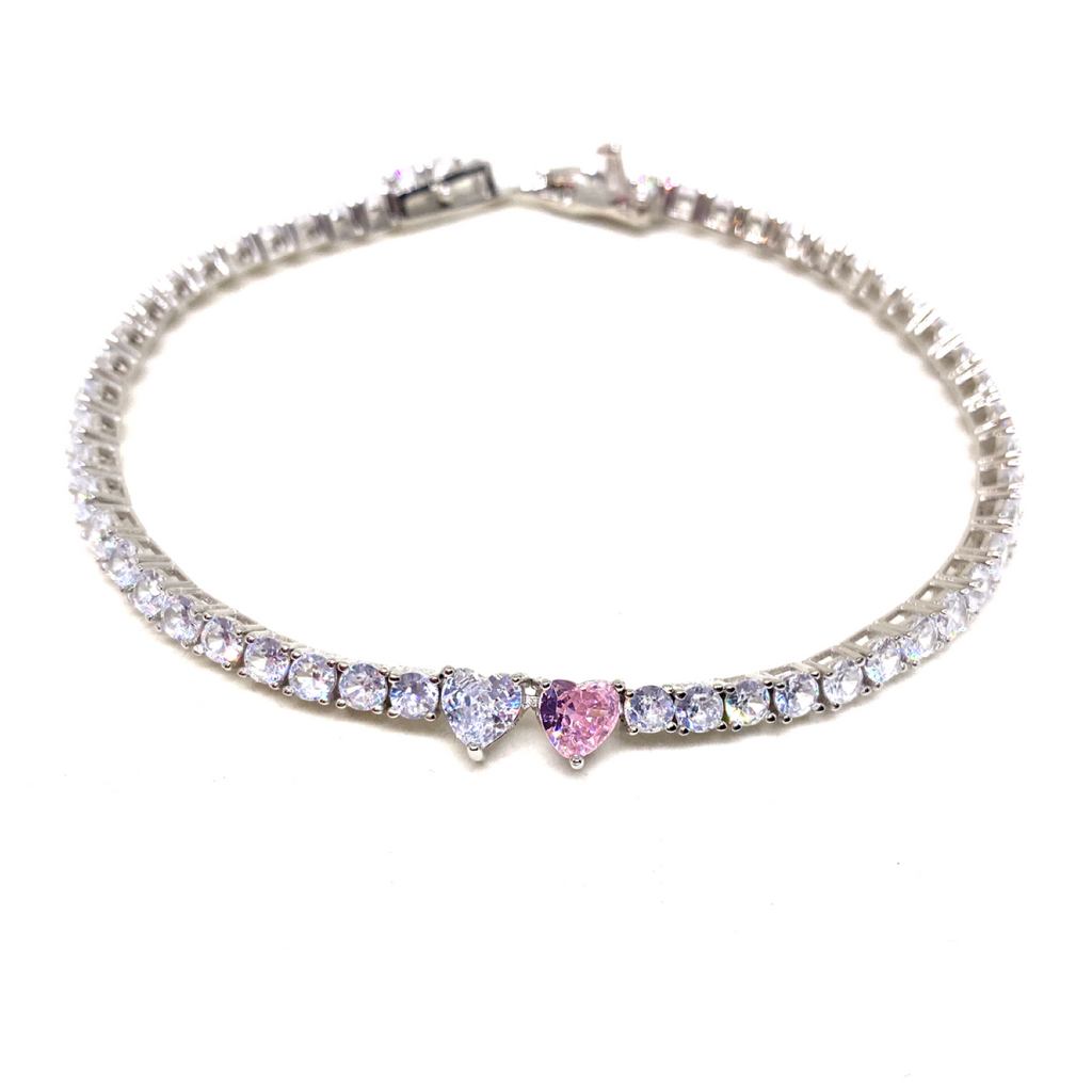 Twin Heart Tennis Bracelet