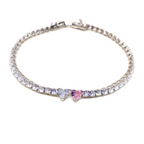 Twin Heart Tennis Bracelet