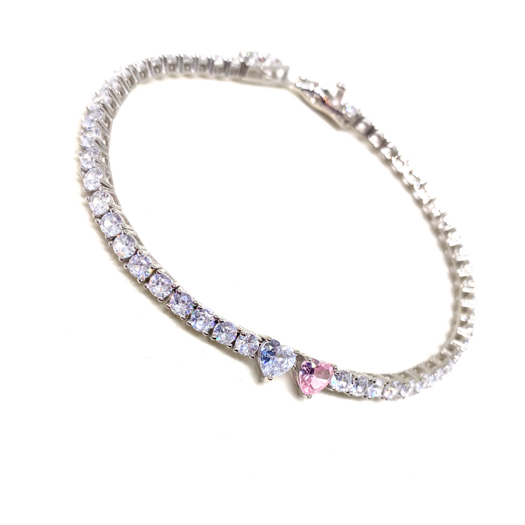 Twin Heart Tennis Bracelet