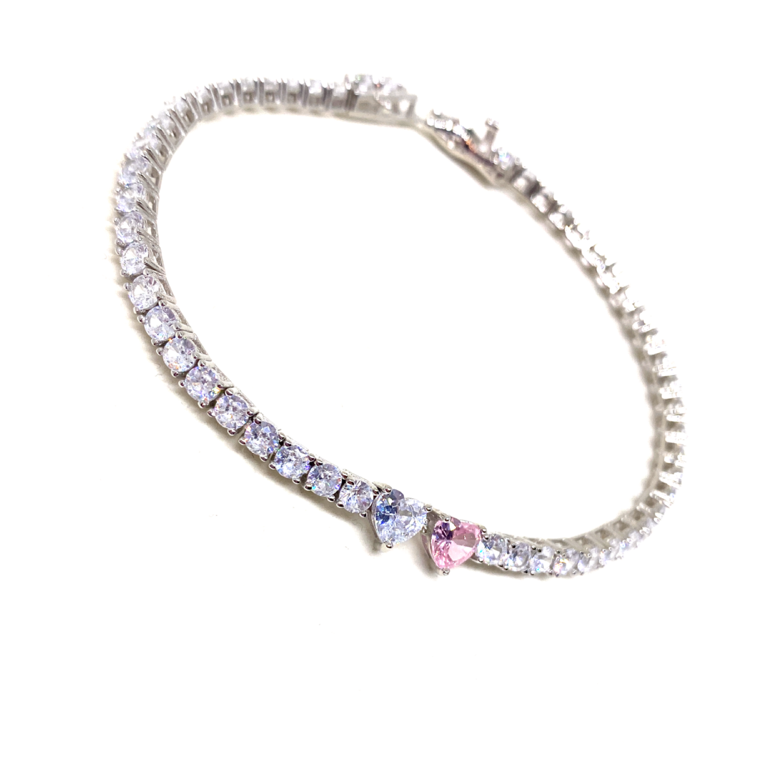 Twin Heart Tennis Bracelet