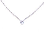 Paraiba Tourmaline Heart Tennis Necklace