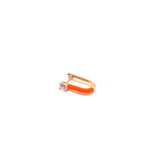 Kadın Gümüş Tektaş Neon U Küpe renkli 925 ayar turuncu