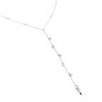 Kadın Gümüş Derin Y Kolye imitasyon Pırlanta Görünümlü 925 ayar Silver Renk