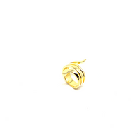 Kadın Gümüş Sarmal Yılan Yüzük vintage Altın Görünümlü 925 ayar gold renk