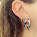 Kadın Gümüş Tohum Cuff Kıkırdak Küpe sıkıştırmalı minimal Taşlı imitasyon Pırlanta Görünümlü 925 ayar kulakta duruşu kombin