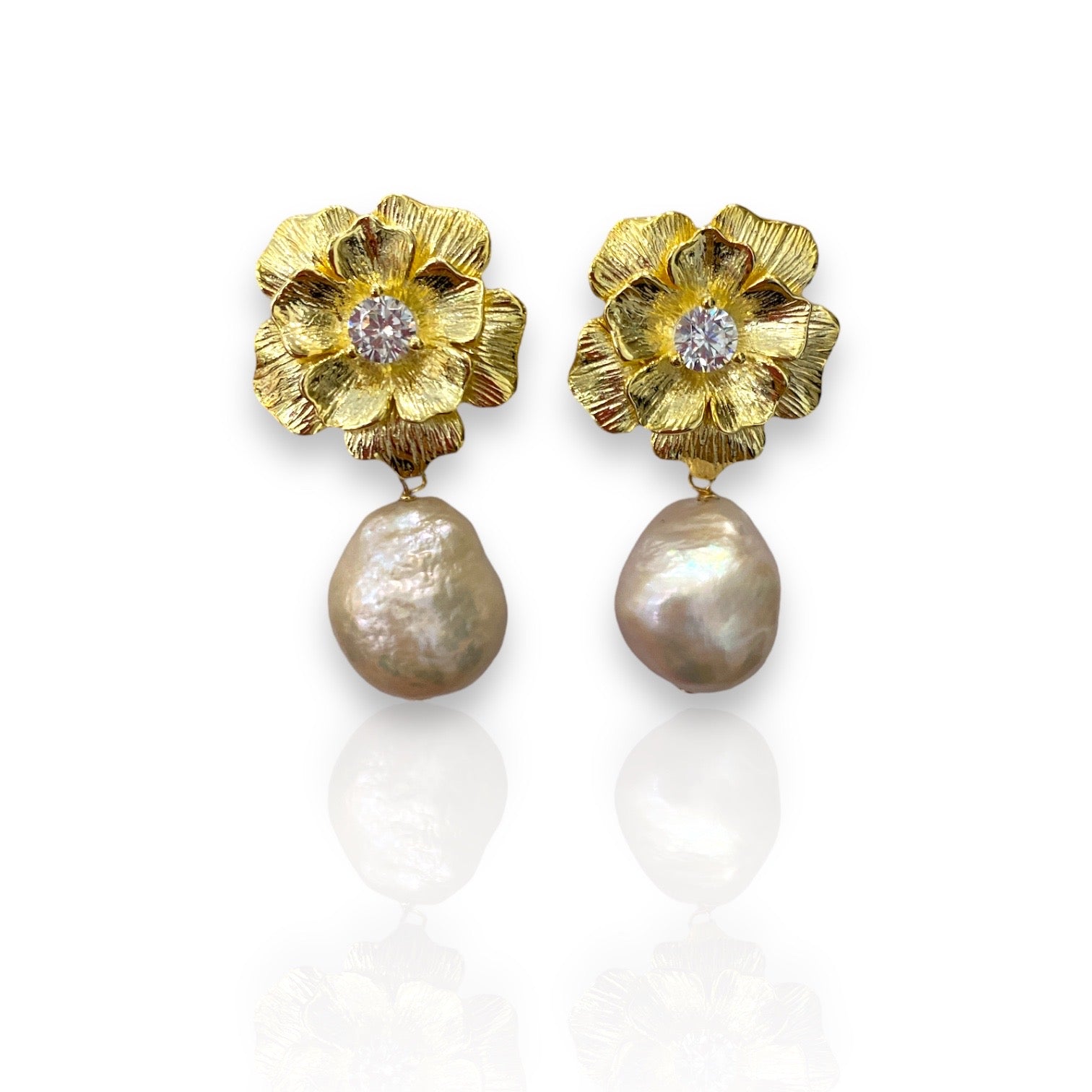 Barok İncili Orkide Özel Seri Küpe