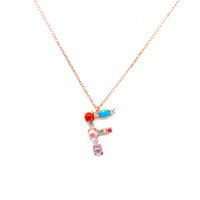 Mix Stone Letter Necklace