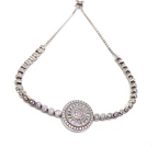 Kadın Gümüş Asansörlü Düğme Baget Bileklik Pırlanta Görünümlü imitasyon 925 ayar silver renk