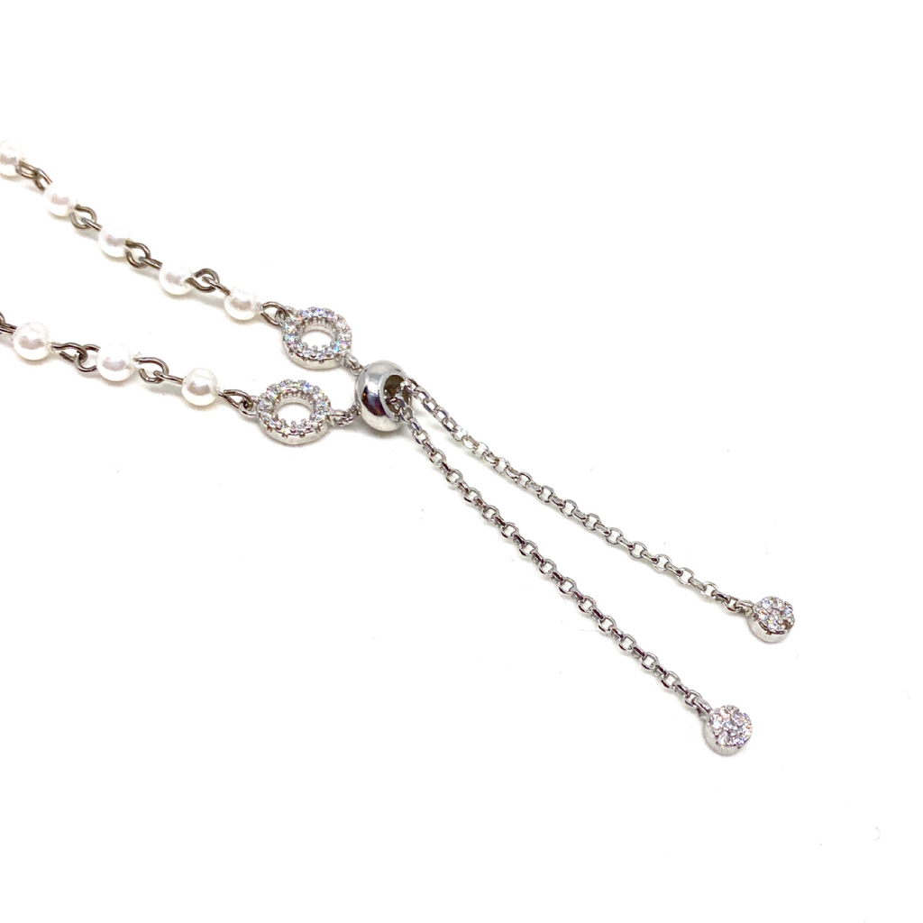 Kadın Gümüş İncili Charm Şans Bileklik imitasyon yakut zümrüt 925 ayar