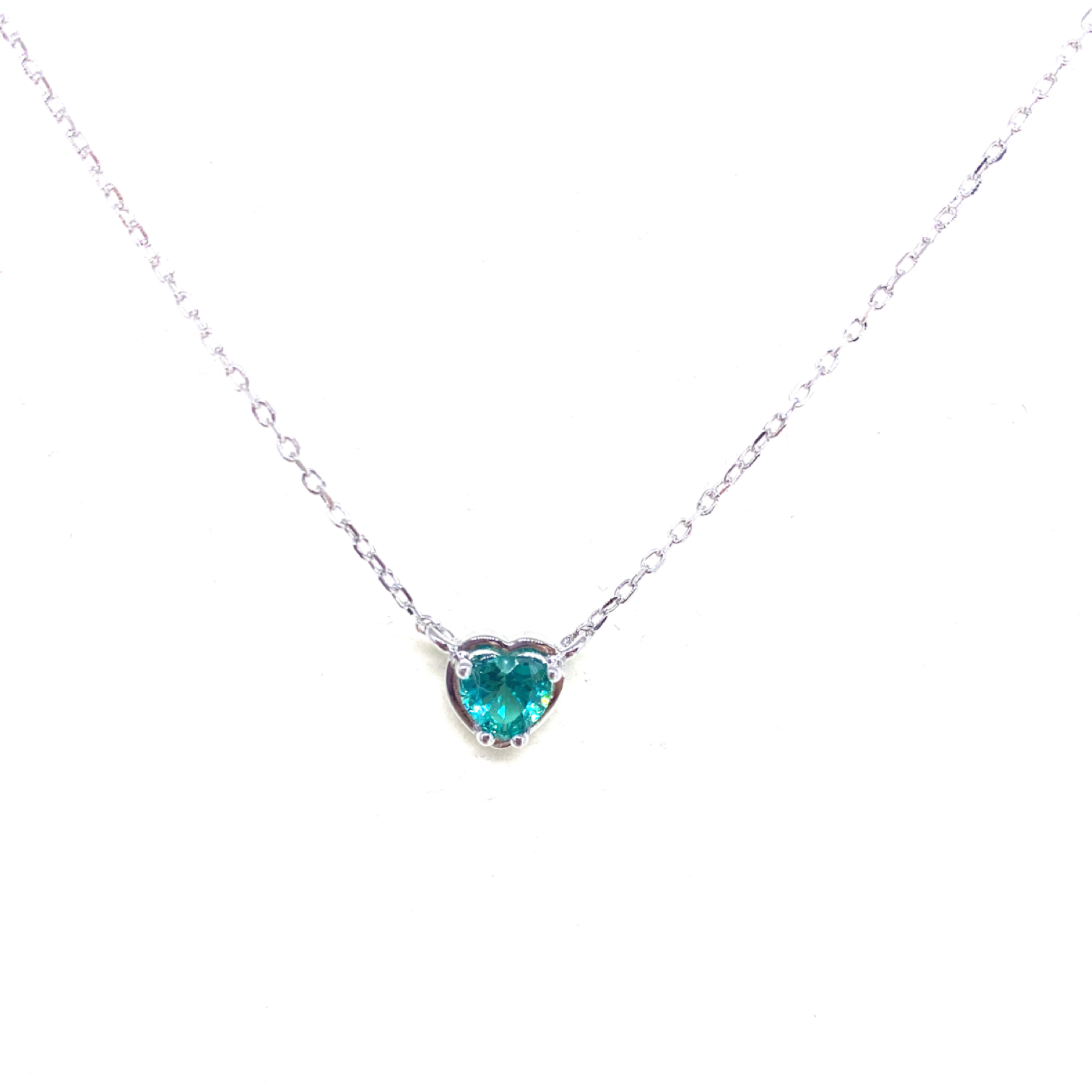 Paraiba Mini Kalp Kolye