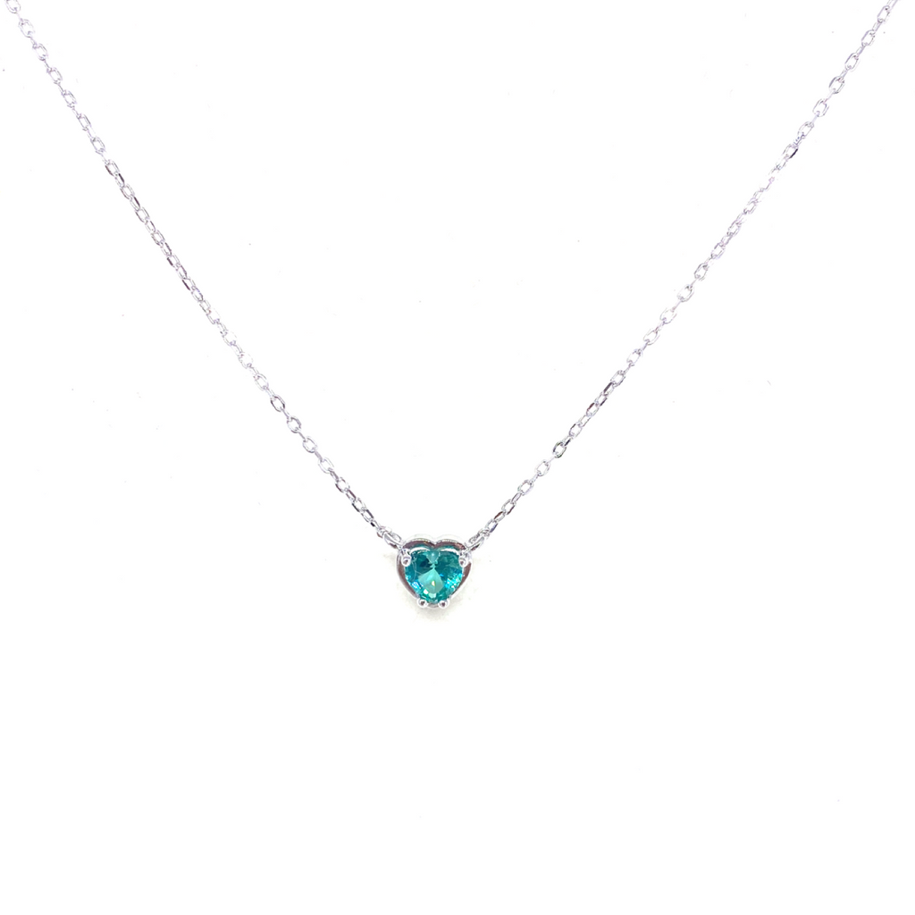 Paraiba Mini Kalp Kolye