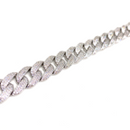 Kadın Gümüş Gurme Zincir Bileklik büyük gourmet gurmet imitasyon Pırlanta Görünümlü 925 ayar