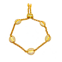 Kadın Gümüş Asansörlü Deniz Kabuğu Bileklik 925 ayar gold Altın Rengi