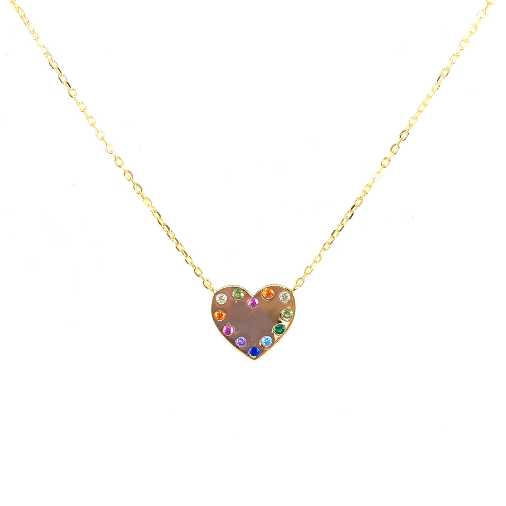 Rainbow Kalp Kolye