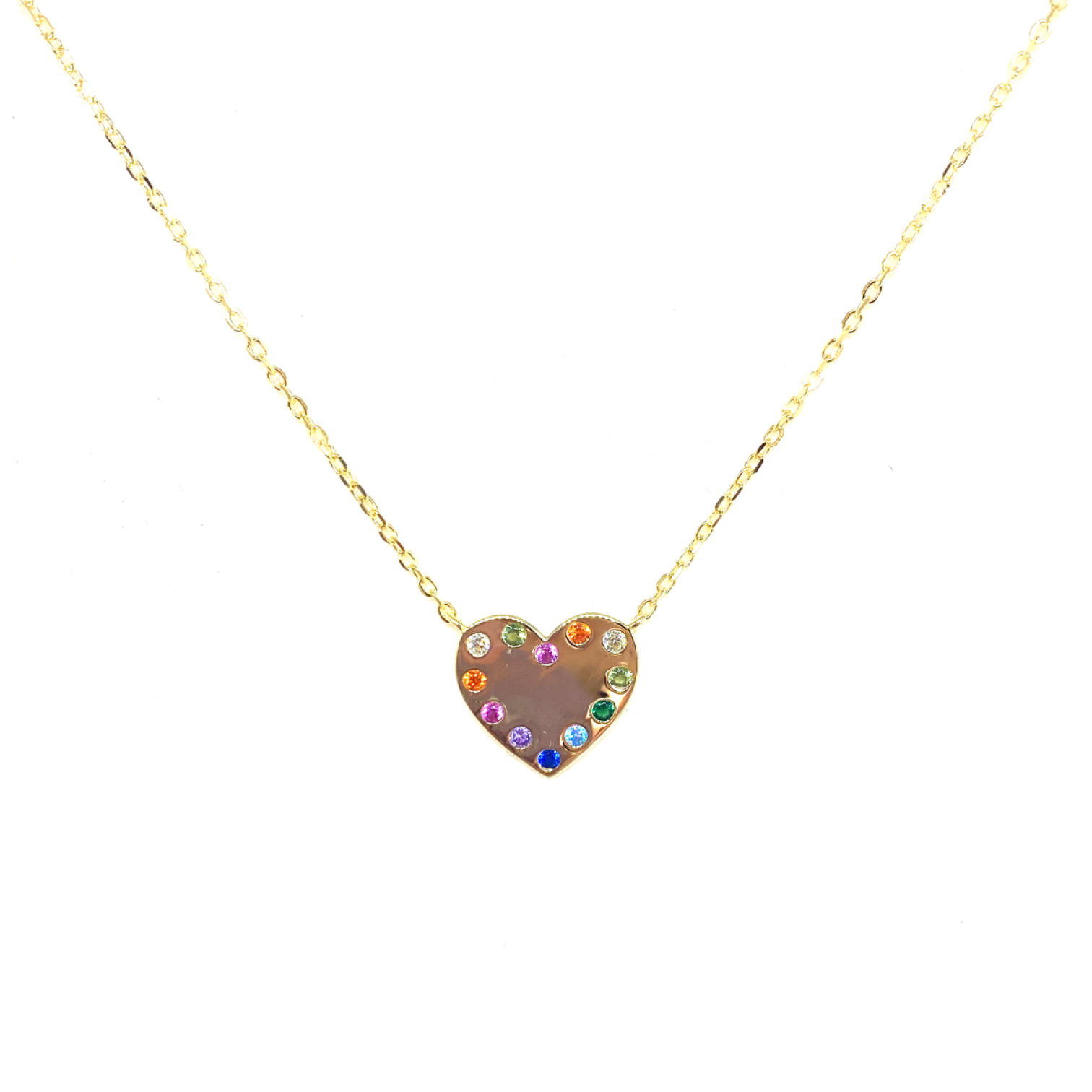 Rainbow Kalp Kolye