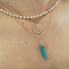 Kadın Gümüş Fildişi Kolye Fil dişi Altın Görünümlü 925 ayar kombin Boyunda Duruşu