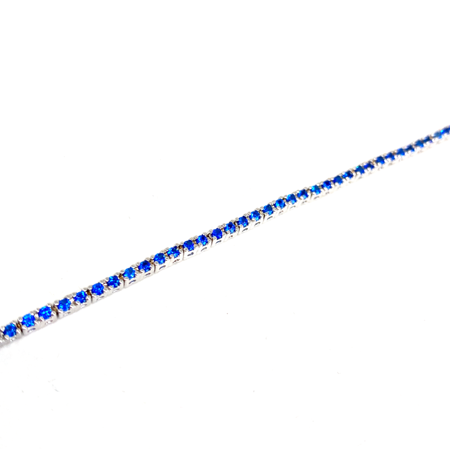 Kadın Gümüş Safir Görünümlü İnce Suyolu Bileklik imitasyon su yolu Pırlanta 925 ayar