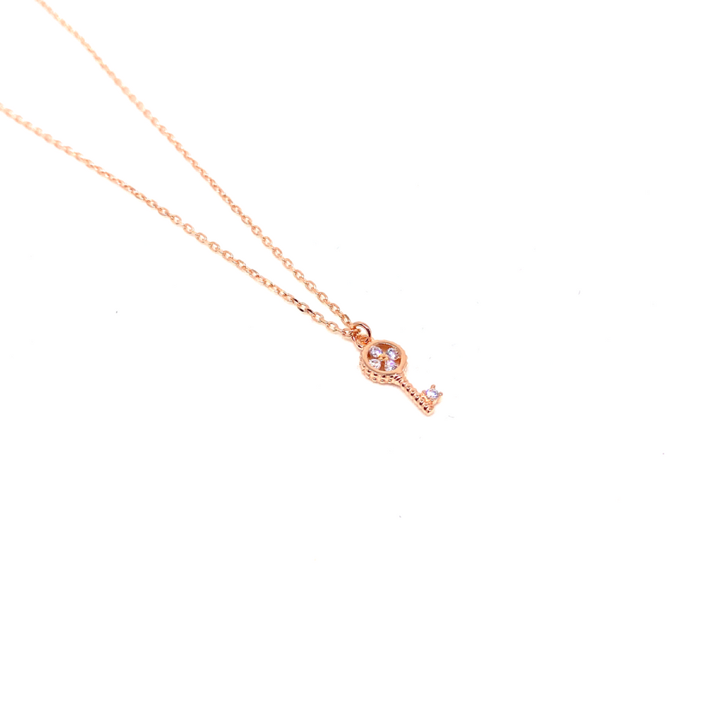 Kadın Gümüş Mini Anahtar Kolye 925 ayar rose