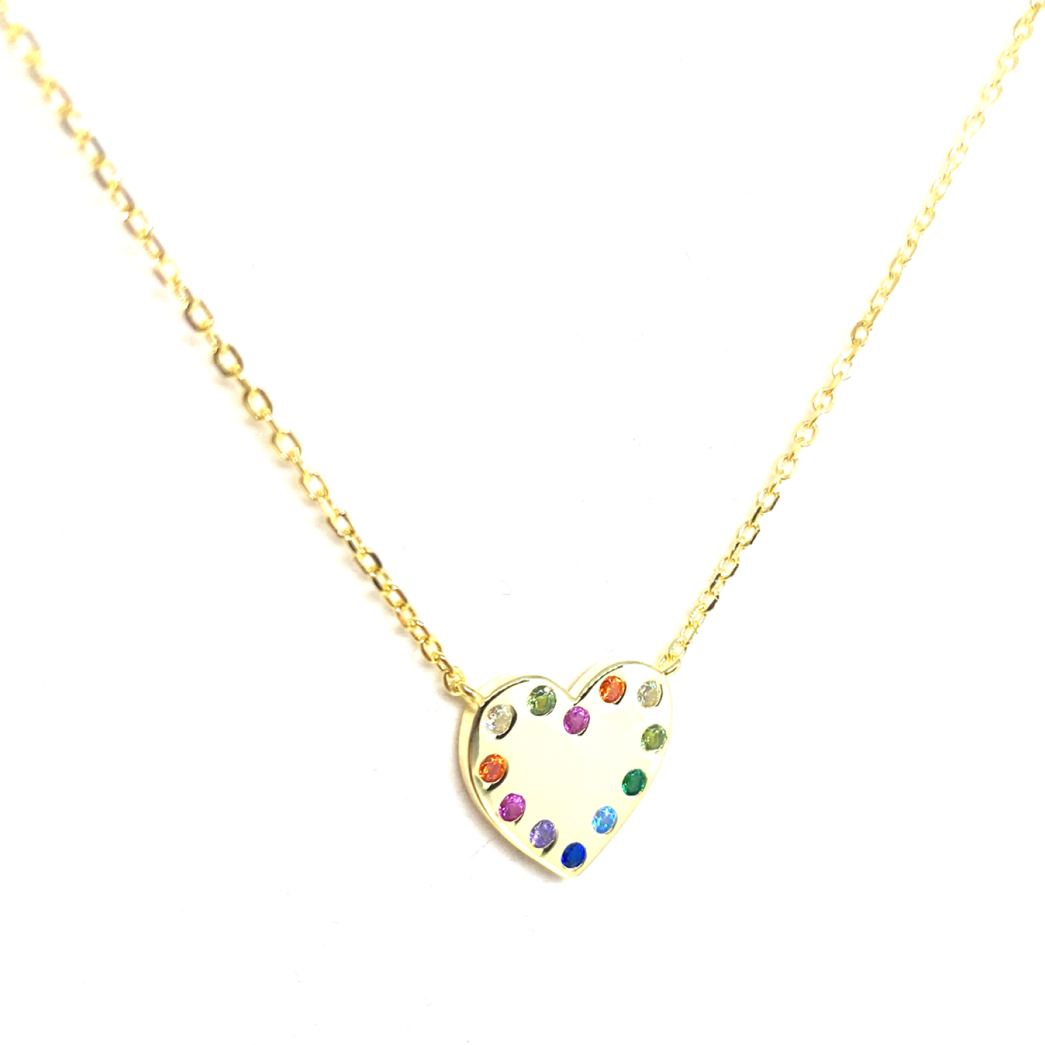 Rainbow Kalp Kolye
